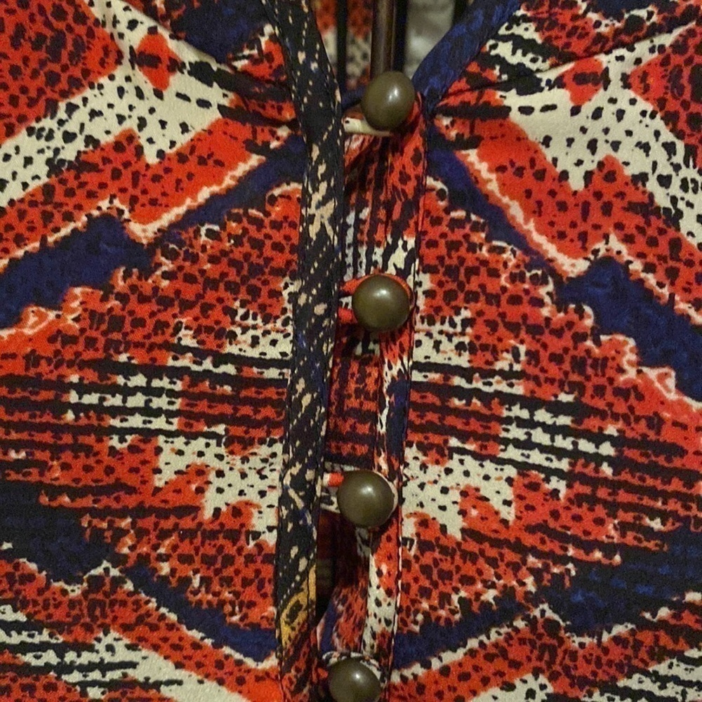Anthropologie Konrad and Joseph red and black boho print top - Picture 4 of 8